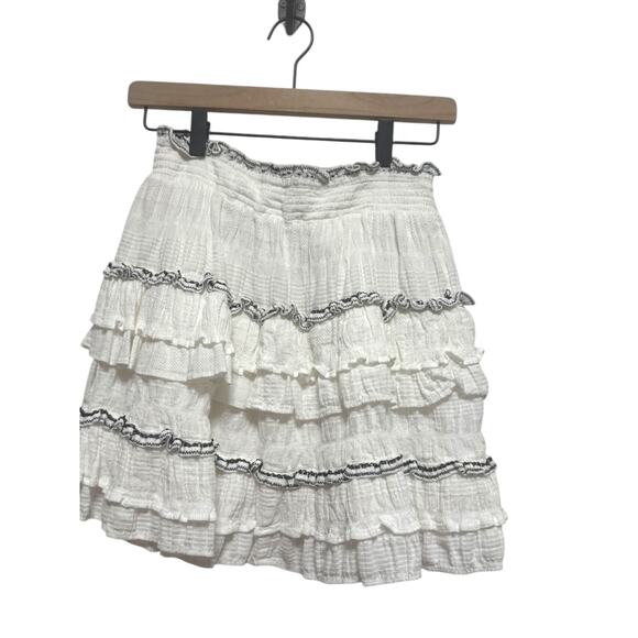 Scotch & Soda Ruffled Cotton-Blend Skirt White Size Small - Picture 1 of 6